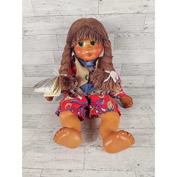 Vintage NABER KIDS Doll WOOD CHIPS & RESIN Darina Rare COA ATTACHED Toddler 18" - Picture 1 of 10